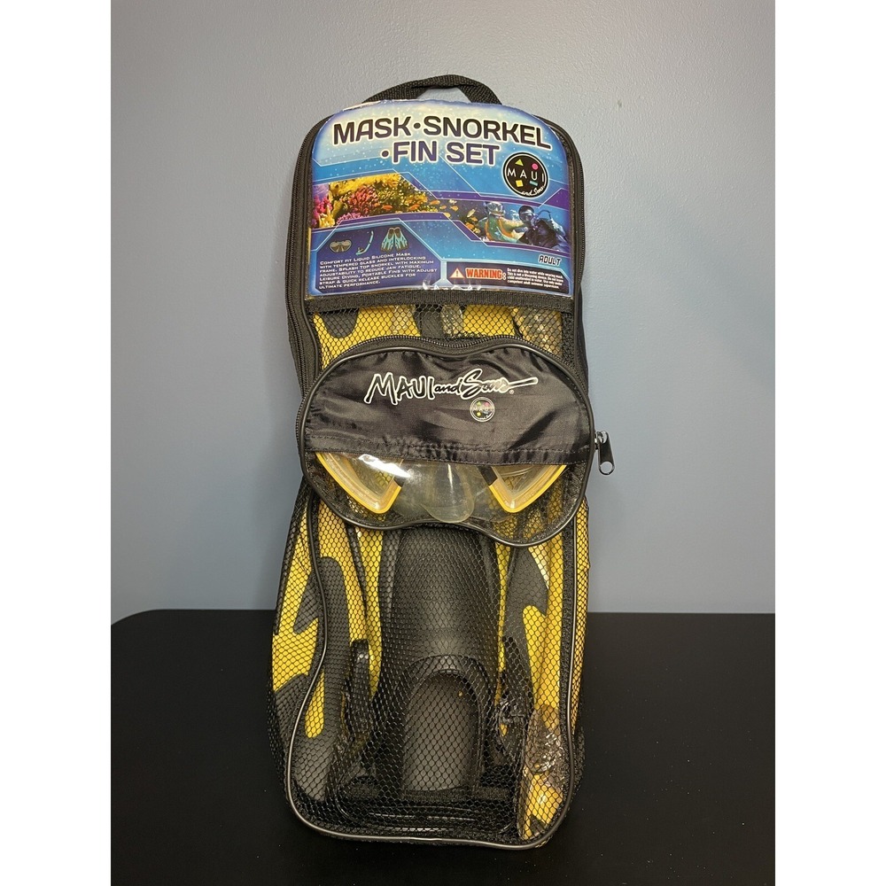Snorkel Mask Fin‎ Set Adult Size S/M 5-8, 37-40